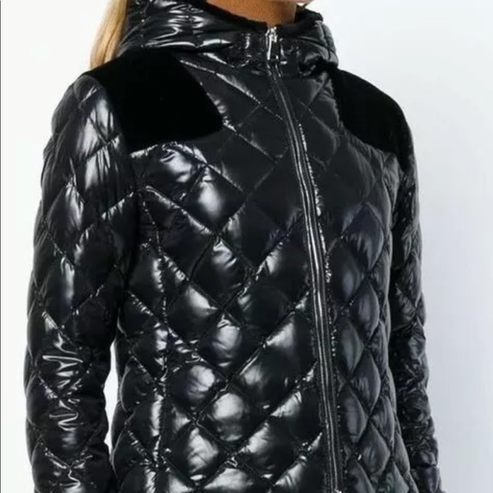 Diamond Quilt Moncler Harle Black Jacket Size 1 … Gem